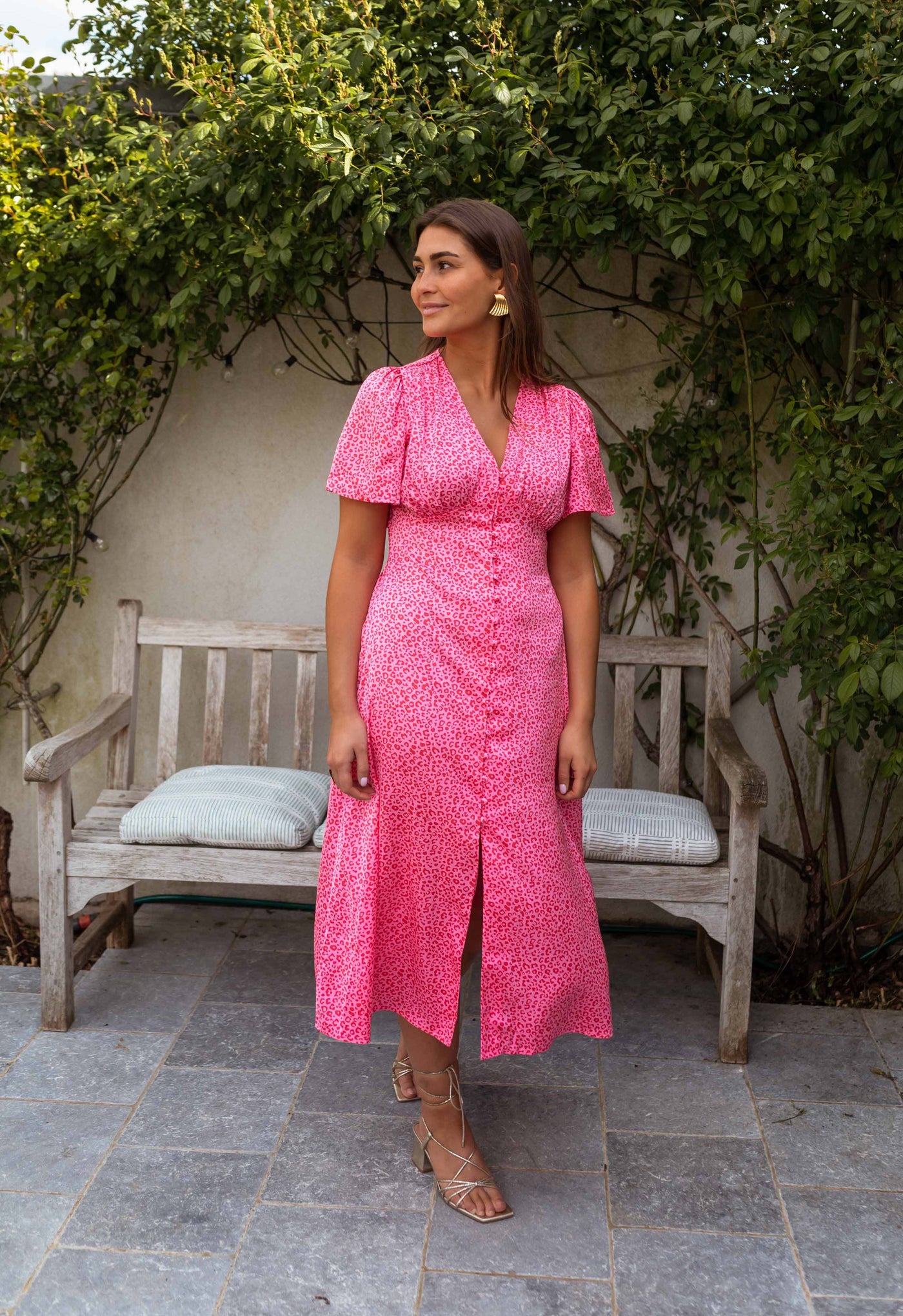 Rosanna™ | Abito Midi Leopardo Rosa
