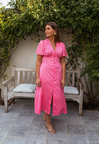 Rosanna™ | Abito Midi Leopardo Rosa
