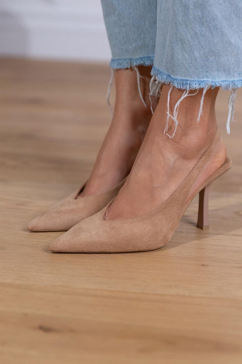 Marlena™ | Décolleté slingback nude con tacco sottile