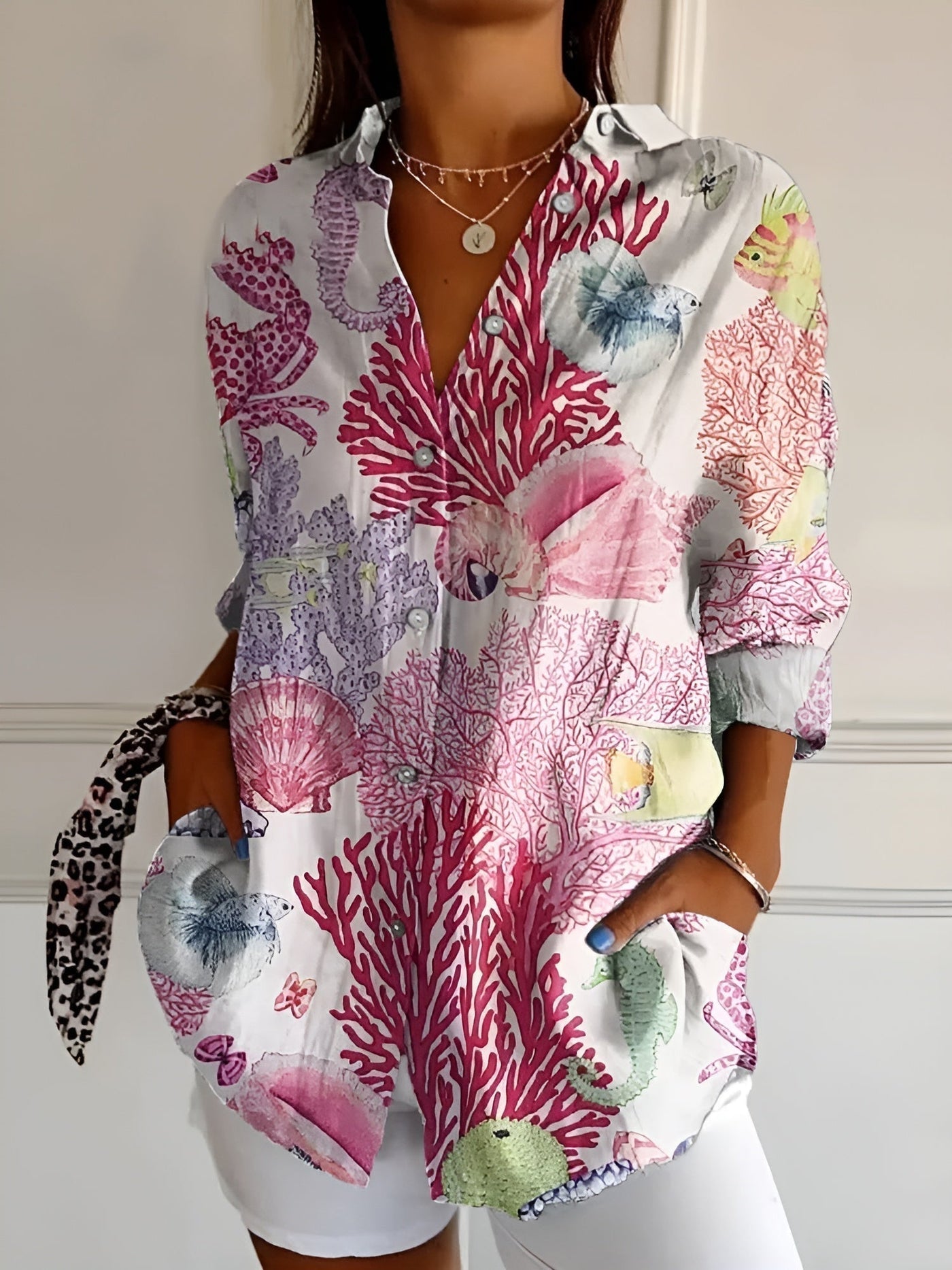 Avril | Blusa elegante con stampe giocose